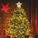 Cimier de sapin de Noël en forme d'étoile LED blanc chaud Décoration de sapin de Noël Décoration d'intérieur Lampe décorative pour sapin de Noël