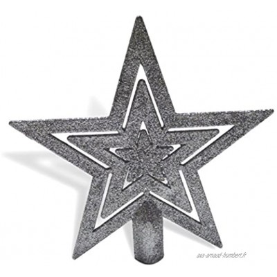Cimier de Sapin de Noël étoile Dentelle étoile décoration d'arbre de Noël étoile étoile étoile de Noël étoile étoile de Noël étoile de Noël Paillettes givrées Argent Scintillant