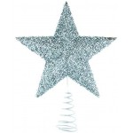 Clever Creations Étoile pour Sapin de Noël en Plastique Brillant résistant aux Chocs décoration de fête pour Toute Taille de Sapin argenté 17,8 cm