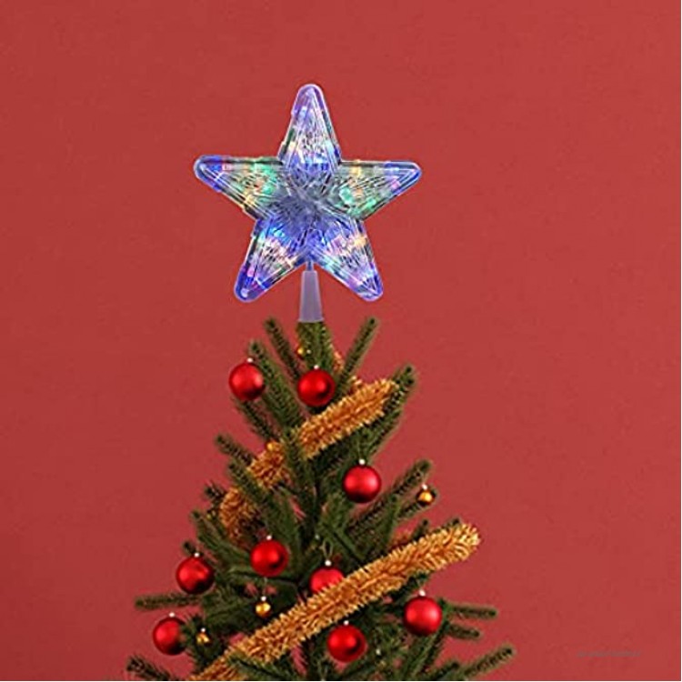Domybest Etoile de Sapin Lumineuse à Piles Cimier de Sapin de Noël Topper d'arbre de Noël Pointe de Sapin Décoration de Noël pour Sapin