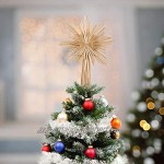 EKKONG Étoile Sapin de Noel Pointe de Sapin Noël en Paille Naturel Décoration de Sapin de Noël