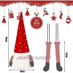 Enipate Nain de Noël en peluche 66 cm avec chapeau rouge à suspendre pour décoration de sapin de Noël rouge