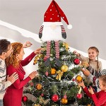 Enipate Nain de Noël en peluche 66 cm avec chapeau rouge à suspendre pour décoration de sapin de Noël rouge