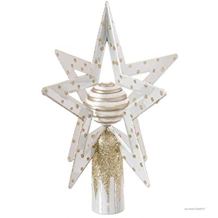 FEERIC CHRISTMAS Décoration de Sapin de Noël Cimier en 3D étoile et Boule H 19 cm