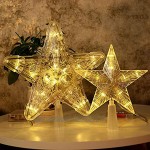 gilivableskr Décoration d'arbre de Noël avec LED Projecteur étoile à Cinq Branches Rotatif 3D Glitter Blanc Chaud Star Tree Topper Étoile de 9 Pouces pour Les décorations de Sapin de Noël