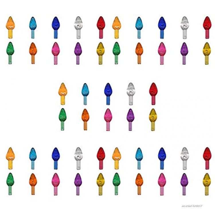 GREENSTORE Lot de 100 mini ampoules colorées en céramique pour sapin de Noël En plastique Décoration d'intérieur Accessoires de bricolage couleurs mélangées