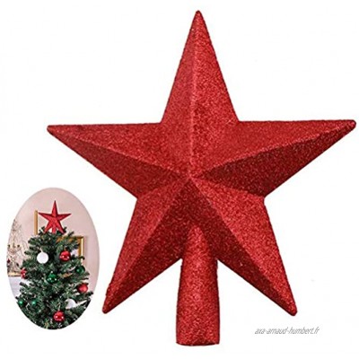 Huemny Étoile de sapin de Noël à paillettes pour décoration de sapin de Noël