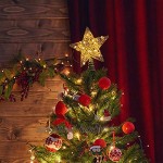 ilauke Étoile pour Sapin de Noël Arbre Topper Décoration,Chatoyant Exquis Topper Arbre Étoile Doré de Noël pour Toute Décoration de Fête-31cm