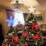 MIAOXIAO Décorations d'arbre De Noël Flash Étoile Décoration Lumière Paillettes Étoile LED Arbre De Noël Topper Décoration Cime des Arbres pour Noël Décor À La Maison,Bleu