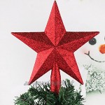 PRETYZOOM Topper d'arbre de Noël avec Etoile à Cinq Branches Ornement de Sapin Noel Rouge 20CM