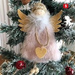 Sailsbury Pendentif ange de Noël fait à la main en peluche pour sapin de Noël Décoration de maison pour enfants 17 x 10 cm