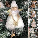 Sailsbury Pendentif ange de Noël fait à la main en peluche pour sapin de Noël Décoration de maison pour enfants 17 x 10 cm