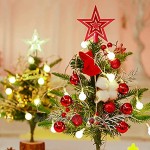 Timpfee Lot de 2 étoiles décoratives à paillettes pour sommet de sapin de Noël Rouge