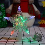 XHONG Cimier de sapin de Noël en forme d'étoile avec lumière LED colorée 18 cm