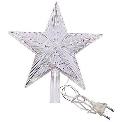 Yajun LED étoile Arbre De Noël Topper étoile DéCoration pour Interieur Exterieur Décor à La Maison Vacances Anniversaire FêTe De Mariage