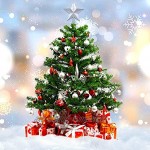 Yi-Achieve Étoile Haut du Sapin De Noël Décoration De Noël PVC Glitter Tree Top Ornement Festival De Fournitures De Noël Décorations-Argent