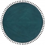 Atmosphera Tapis décoratif Bleu Canard en Coton D120 cm