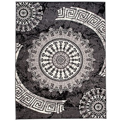 Carpeto Rugs Tapis Salon Gris 80 x 150 cm Classique Geometrique Monaco Collection