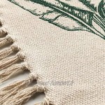 Douceur d'Intérieur tapis rectangle a franges 50 x 80 cm coton imprime equatoria jungle
