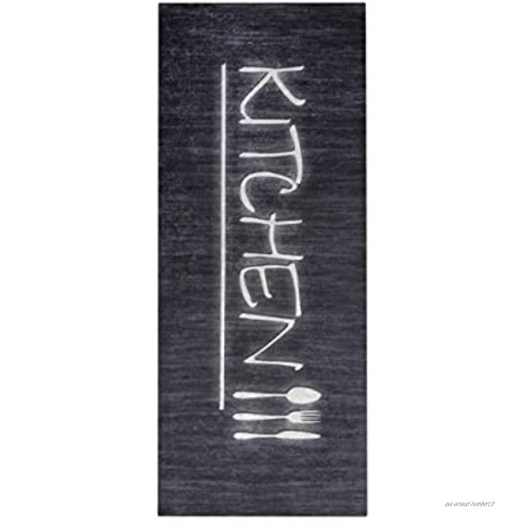 MANI TEXTILE TPS KITCH Noir 50 Tapis Polyester 50x120cm