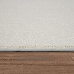 TT Home Tapis Salon Uni Poils Ras Tendance Et Doux Sobre en Crème Dimension:120x170 cm
