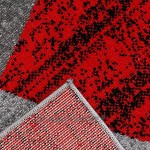 VIMODA Tapis Rouge Salon Chambre à Coucher Géométrique Motif à Cercles Moucheté en Gris Blanc Noir et Rouge Eco Tex Certifié Rouge 120x170 cm