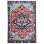 WEBTAPPETI.IT Tapis turc motif oriental classique pour salon séjour rouge bleu multicolore 120 x 180 cm