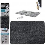 LNG Tapis entree interieur exterieur paillasson exterieur tapis exterieur tapis de sol tapis cuisine tapis antiderapant tapis absorbant noir gris 40x60cm lavable et imperméable