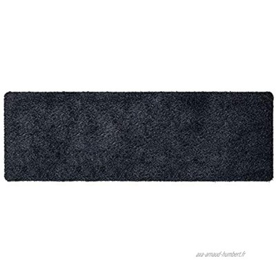 WohnDirect Magic Mat 50x150cm Bleu-Noir • Paillasson en Microfibre Ultra Absorbant Lavable et antidérapant • 0,5 CM d'épaisseur