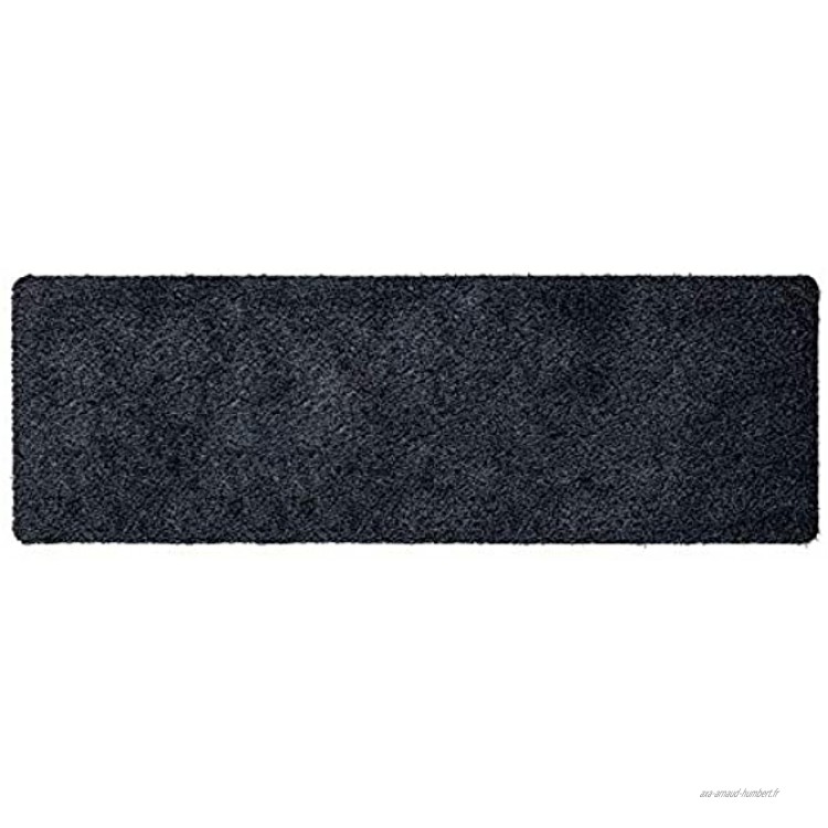 WohnDirect Magic Mat 50x150cm Bleu-Noir • Paillasson en Microfibre Ultra Absorbant Lavable et antidérapant • 0,5 CM d'épaisseur