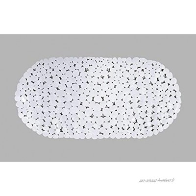 AQUALONA Tapis de Bain Galets en PVC Blanc 36 x 69 cm
