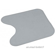 Douceur d'Intérieur tapis contour wc 45 x 45 cm microfibre unie vitamine gris clair