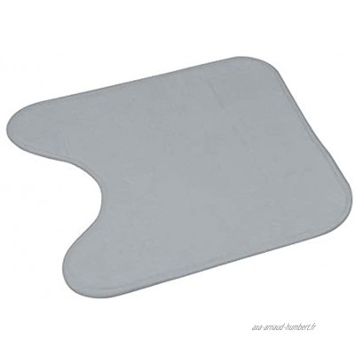 Douceur d'Intérieur tapis contour wc 45 x 45 cm microfibre unie vitamine gris clair
