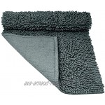 Lashuma Tapis de baignoire chenille tapis de bain tapis de salle de bain tapis de douche Coton graphite 50 x 80 cm