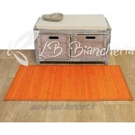 Lovely Home Tapis en bambou couleur unie 50 x 120 cm pour cuisine salle de bain chambre Orange