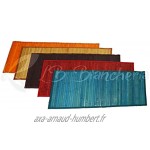 Lovely Home Tapis en bambou couleur unie 50 x 120 cm pour cuisine salle de bain chambre Orange