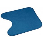 tapis contour wc 45 x 45 cm microfibre unie vitamine bleu emeraude