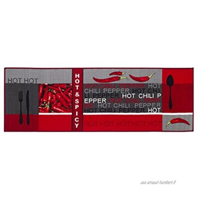 andiamo Tapis de Cuisine Motif Hot Pepper 100% Polyamide 100% Polyamide Rot 120 x 67 x 0,5 cm