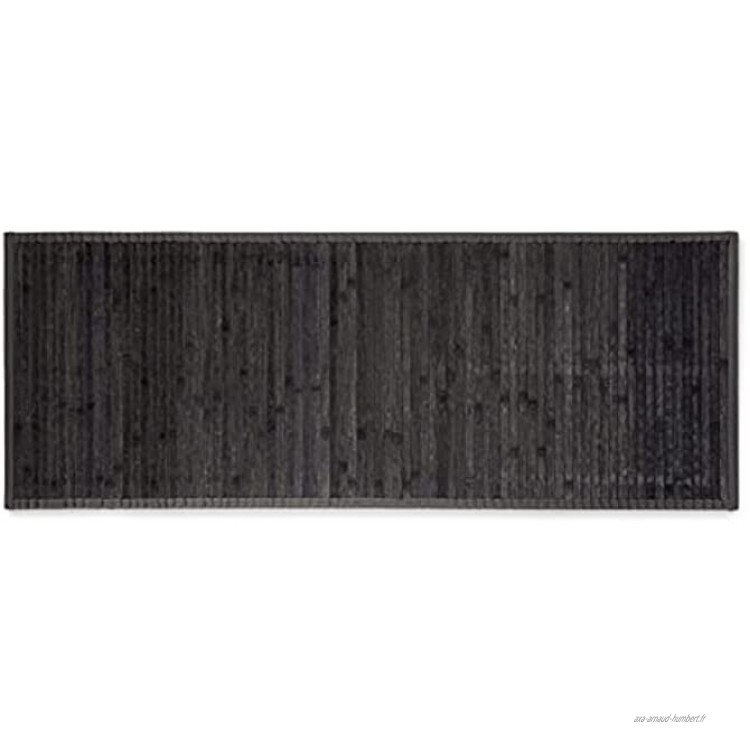 CosìCasa Tapis de cuisine en bambou antidérapant [50 x 180] | Tapis de cuisine en bois de bambou gris uni | Tapis long coloré [50 x 180 gris