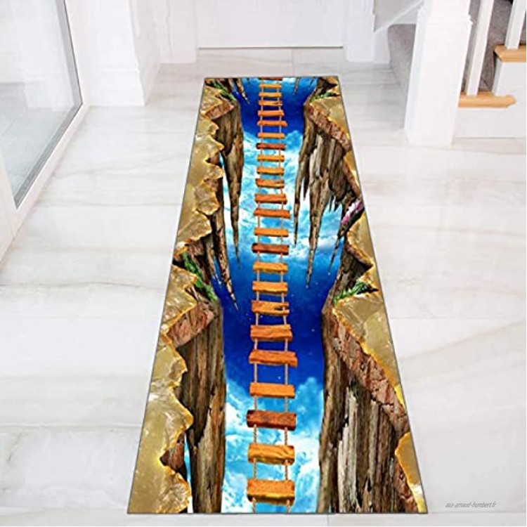 ZDYHMrj 3D Tapis De Couloir Long Moderne Cuisine Antidérapant Tapis en Polyester Lavable pour Couloir Salon Largeur 40cm 50cm 60cm 70cm 80cm 90cm 100cm Size : 70x240cm