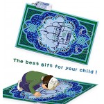 NC Tapis de Prière pour Enfants Islamiques Tapis Musulmans pour Enfants Tapis Eid Mubarak Décoration Vert E