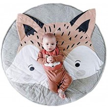 SmallPocket Tapis de jeu rond pour bébé motif de renard mignon tapis rampant doux tapis de rangement jouets organisateur de rangement pour bébé enfants tout-petits diamètre 85 cm