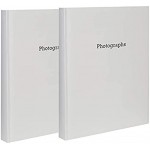 Album Photo Photographs BLANC 50 Pages adhesives Lot de 2
