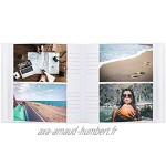 Kenro Hol126 Album photo avec espace pour 200 photos 10 x 15 cm Motif globe Blanc bleu