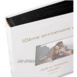 Maverton Album Photo en cuir blanc avec une poche ouvrable Cadeau d’anniversaire pour chaque couple Album sous forme de livre avec gravure anniv de mariage