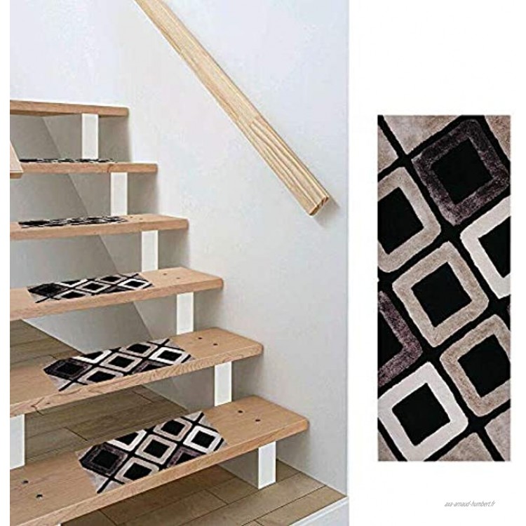 AHMI Lot de 15 tapis de marches d'escalier antidérapants en PVC pour intérieur et extérieur 50,8 x 20,3 x 0,6 cm