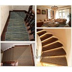 AQSND Lot de 15 tapis d'escalier antidérapants en caoutchouc antidérapant pour escaliers en bois pour enfants personnes âgées et animaux domestiques couleur 11 taille : 65 x 24 cm couleur : B