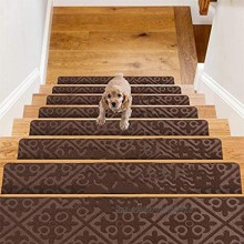 D L D Carpet Stair Treads Set of 14 Stair Grips Tape 8"x30" Safety Staircase Step Treads for Kids Elders Pets Non-Slip Strips Stair Traction Treads Stair Runner for Indoors & Outdoors Brown…