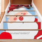 YOIM Autocollant d'escalier Autocollants d'escalier Amovibles Décoration de Noël Autocollant d'escalier de Noël pour la décoration intérieure