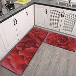 Lot de 2 tapis de cuisine lavables antidérapants pour intérieur ou extérieur Adelia Rose